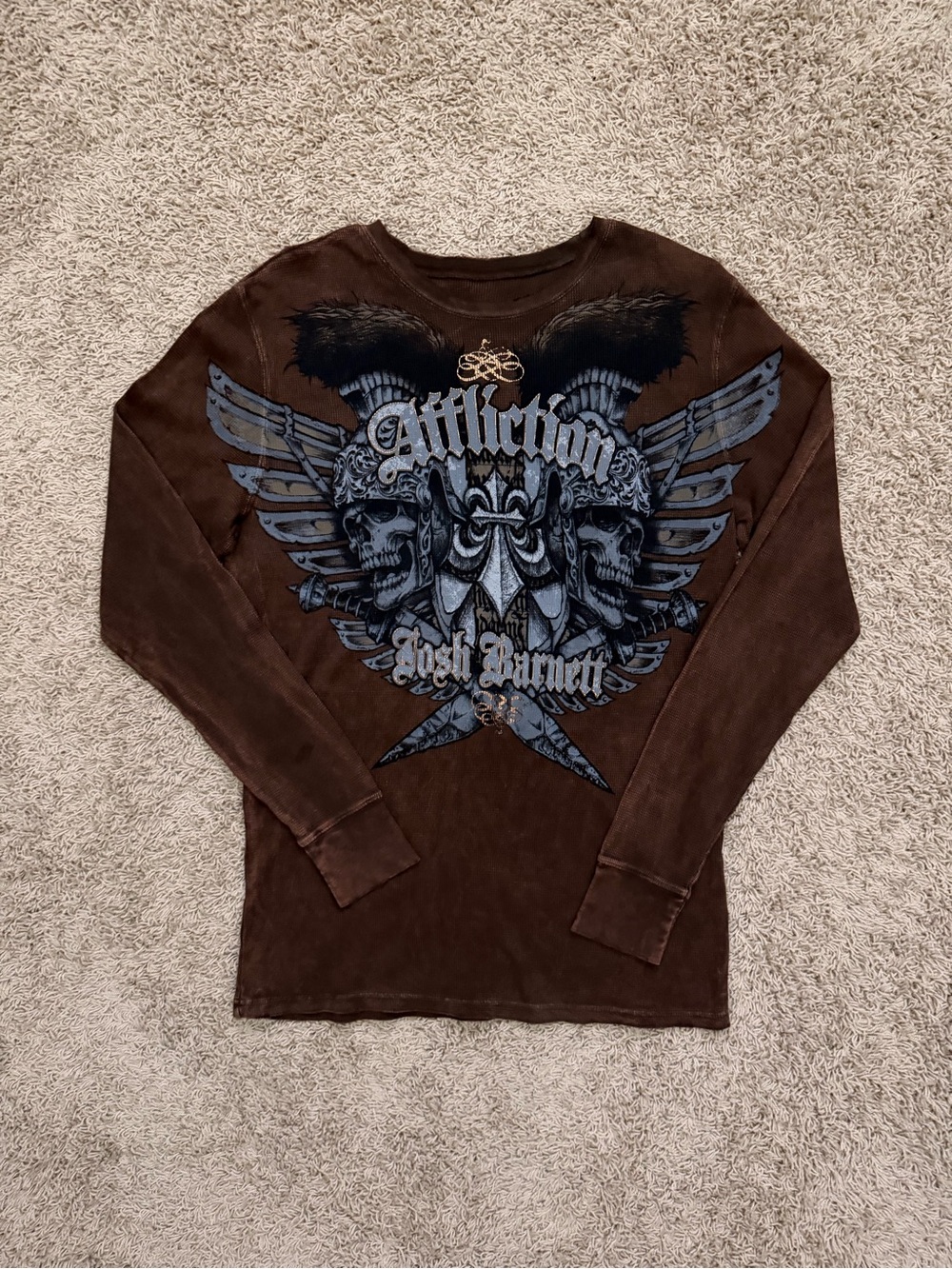 Vintage Affliction Signature Series Josh Barnett Thermal Shirt Size XL UFC RARE